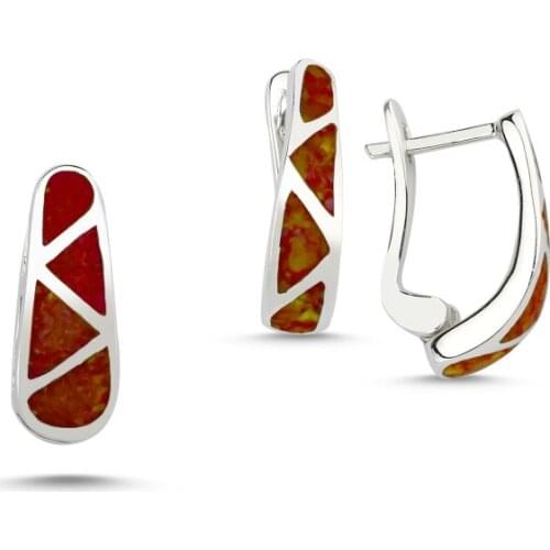 Silver 925 Sterling Brown Opal Gemstone Set