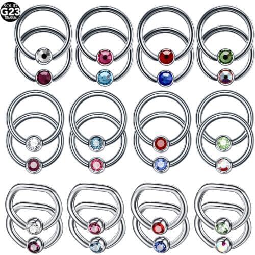 1PC Titanium Nose Rings Nipple Piercings Helix piercings Conch Daith Piercing Earring Tragus CBR Captive Bead Rings Body Jewelry