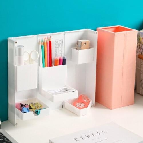 Foldable Vertical Pen Holder Desk Organizer Stationery Organizer Home Office Storage Office Desk Multifunctional Storage Bucket