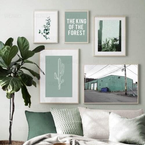Fresh Poster Plant and Green House Modern Home Decoration Canvas Painting for Bedroom and Living Room Still Life Pattern