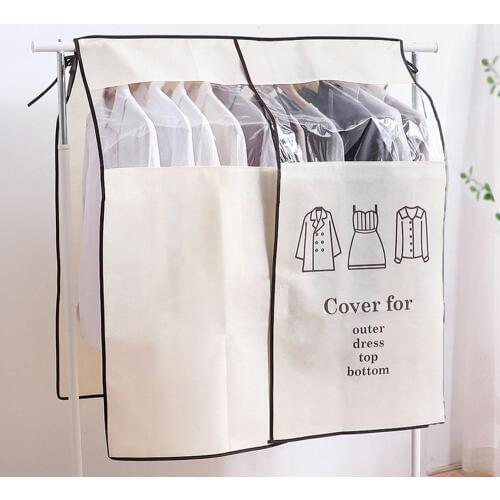 Cloth Fabric Organiser Coat Dust Proofing Cover Clothing Cover Suits Pocket Storage Bags Organizador Cabinet Closet Organizer