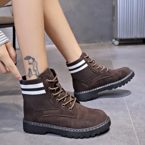 Women Boots Winter 2019 Hot Plush Warm Snow Boots Lace Up Flat Boots Women Sale Winter Boots Women Fur Ankle Boots for U11-91