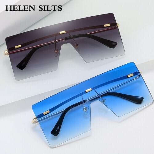 Ladies One Piece Sunglasses Women Goggle Men Oversized Rimless Sunglasses Female Metal Frame Vintage Glasses Men Mask Eyeglasses