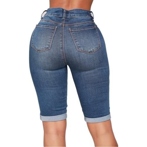 Denim Shorts Women Jeans Skinny Stretch Short Trousers For Women Clothing 2021 Bodycon Slim Pencil Jeans Cycling Shorts Woman