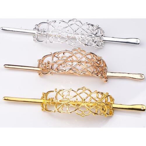10pcs 105*22mm Vintage Metal Alloy Hair Stick Hollow Hairpin For Women Jewelry Decoration