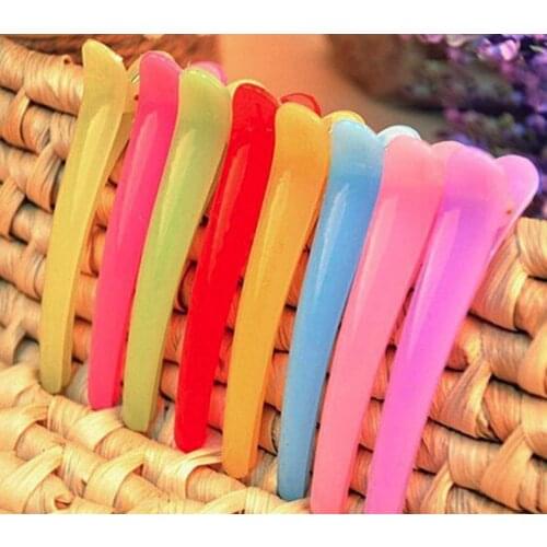 Best Deal New 10 pcs Jelly Candy Color Duckbill Clip Alligator Clip Hair Clip 8cm Translucent Hairpin