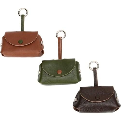 100% Genuine Leather Poop Bag Holder Attaches to Dog Leash dog pet accessories Protable Dog Poop Travel Bag Waste Bag Holder