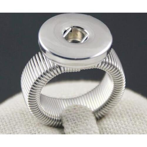 2020 Vintage DIY Round Adjustable silver plated 18mm Snap Button Rings Jewelry For Snap Button Charms