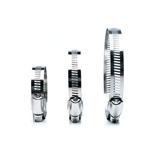 5pcs pipe Clamps/Hose Clips 304 Stainless Steel Durable Silver Durable Anti-oxidation Corrosion-resistant Powerful Torque