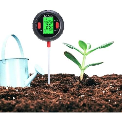 5 In 1 LCD Digital Soil Test Meter Household Potted Pot Soil Tester Moisture Monitor Temperature Light PH Meter For Garden
