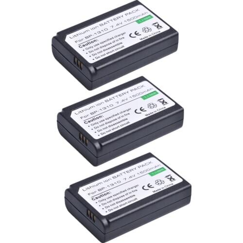 Tectra 3pc BP-1310 BP1310 BP 1310 Camera Li-ion Battery for Samsung NX11 NX20 NX5 NX10 NX100 Camera Battery