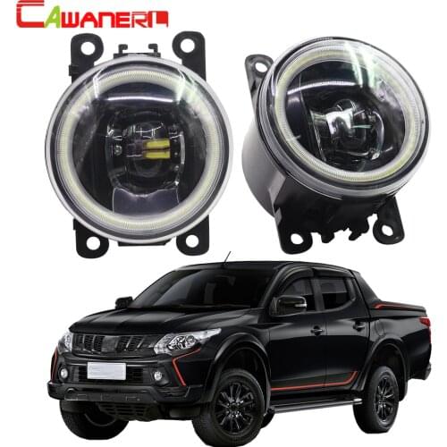 Cawanerl 2 X Car 4000LM LED Bulb Front Fog Light Angel Eye DRL Daytime Running Light 12V For Mitsubishi Triton ML MN 2006-2015