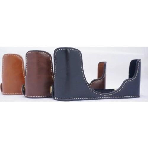 Camera Bag Bottom Case For FujiFilm Fuji X10 X20 PU Leather Half Body Set Cover With Strap