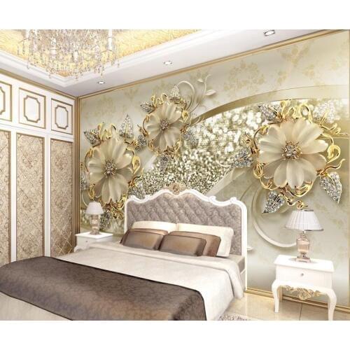 Customized wallpaper for walls 3d murals wallpaper for living room diamond flower 3d wallpapers