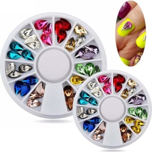 Nail Art Rhinestones Glitters Acrylic Tips Decoration Manicure Wheel Jewelry DIY Nail Decorations Crystal Strass