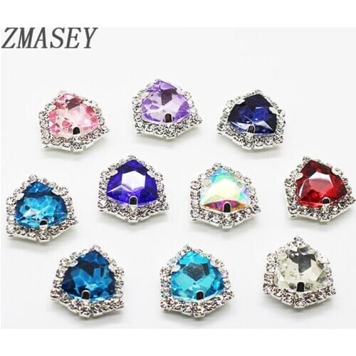 Quality glass rhinestones Alloy Sewing decoration Button 10 pcs/set manual Crafts gorgeous wedding festival Creative Button