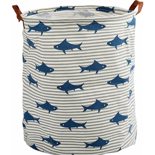 Dirty Laundry Basket Large Storage Box With Handle Home And Nursery Collapsible 15.7"Dx19.7"H/40x50cm Waterproof Organizer