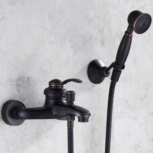 Brass ORB finished Wall Mounted single lever bathroom shower Mixer Set Water Tap torneira chuveiro ducha free shipping