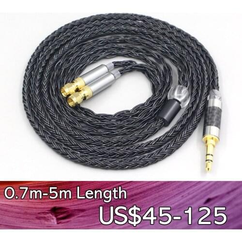 LN007417 16 Core 7N OCC Black Braided Earphone Cable For HiFiMan HE400 HE5 HE6 HE300 HE4 HE500 HE6 Headphone