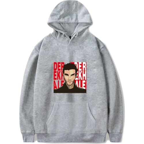 Fashion Street Hip Hop Harajuku Derek hale Print Hooded Sweatshirt Men/Women Casual Energy O-Neck Comfortable Mens Sweatshirt