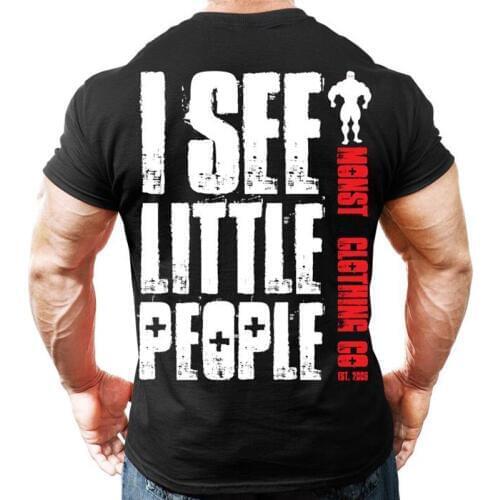 2019 New Brand Clothing Gyms Tight Cotton T-shirt Mens Fitness T-shirt Homme Gyms T Shirt Men Fitness Summer Tees Tops