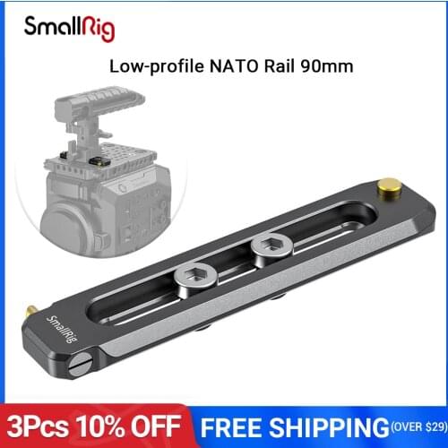 SmallRig Low-profile 90mm Long NATO Rail 6mm Thick Quick Release Nato Rail With 1/4"-20 Mounting Hole For NATO Clamp/Handle-2484