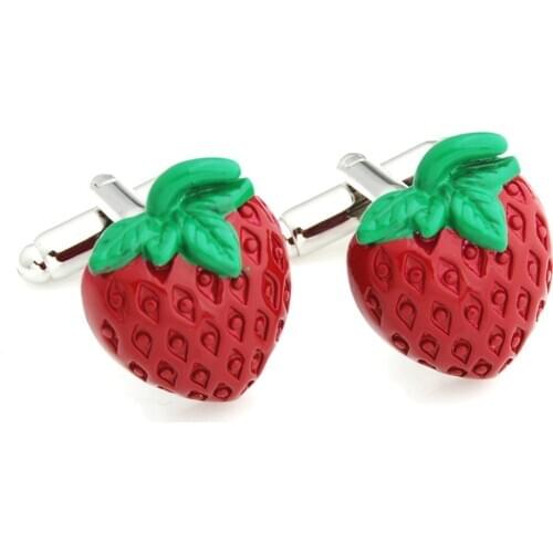 YH-1918 Novelty Peanut,Strawberry,Apple Fruit Cufflinks - Factory Direct Wholesale
