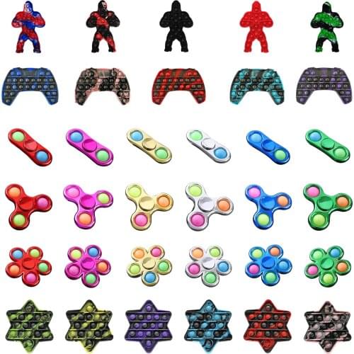 New Stress Reliever Spinner Toys Push Bubble Simple Dimple Fidget Sensory Spinning Top Fingertip Gyro Pressure Reliever Toy