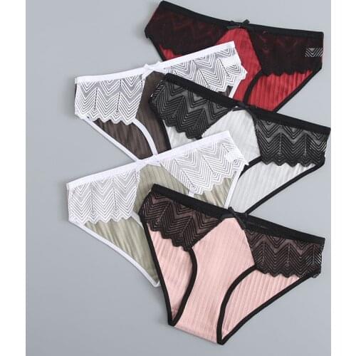 New Womens Cotton Lace Panties Underwear Soft Girls Solid Color Briefs Sexy Sport Fashion Underpants Lingerie Female intimate