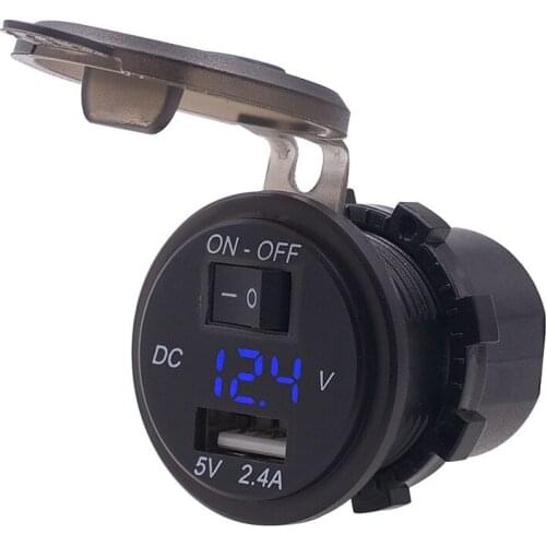 Car Charger Switch Control 12v Digital Display Modified Auto Charger Waterproof Mobile Phone Charger Repair Tool