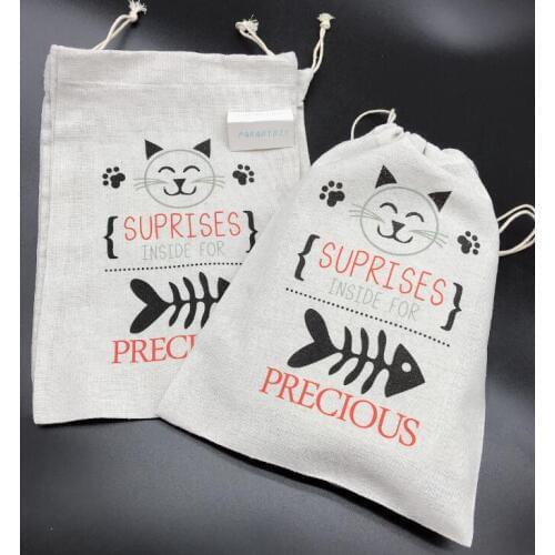 Personalize pet cat treats packs birthday party favor gifts bags welcome thank you party gift bag, Christmas favor bags