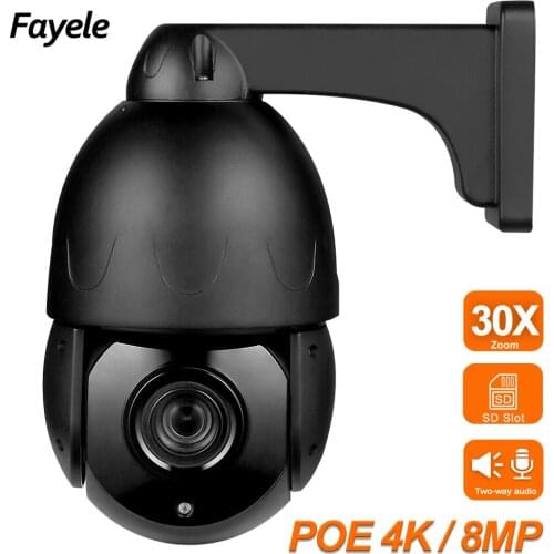 POE 8MP PTZ Camera 4K 3840*2160 Pan Tilt 30X Zoom POE 5MP Starlight IR IP Camera SD Cloud Storage 2-way Audio Motion Detection