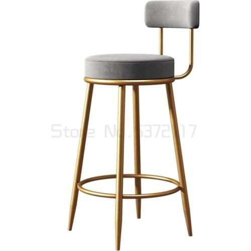 Nordic bar chair household gold bracket bar stool high chair bar chair back stool