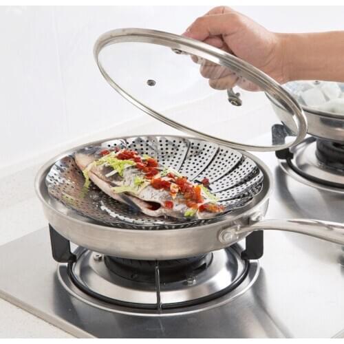 Stainless Steel Folding Steamer Household Retractable Steamer Dish Kitchen Cooker Tools