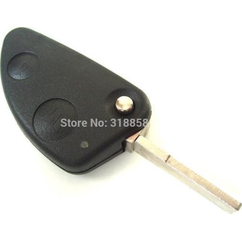 KEYECUReplacement Folding Remote Key Case Fob Shell for Alfa Romeo 147 156 166 GT 2 Button Uncut Blade