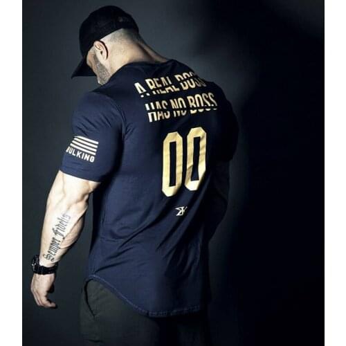 Sports short sleeve mens cotton fitness T-shirt popular fitness clothes
