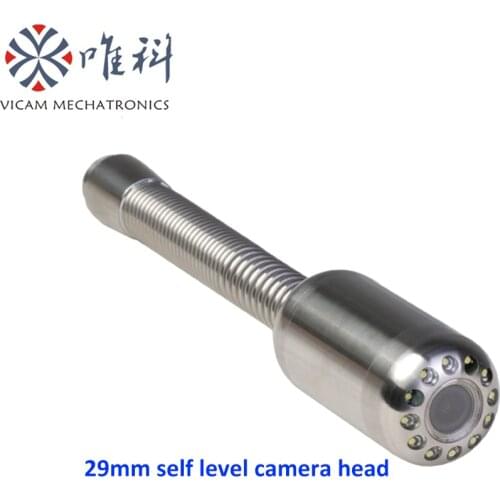 Vicam mini 29mm self leveling sewer pipe inspection camera head for pipe inspection and 1set cable female connector
