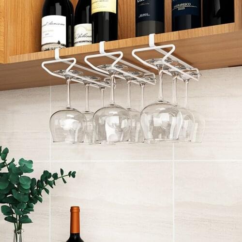 Metal Wine Glass Rack Bar Holder For Glasses Stand Kitchen Wine Cup Shelf Hanger Shelves Cabinet Mount Hanging Organizer