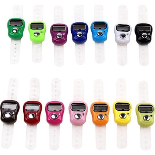 1/5pcs Portable Electronic Digital Counter Mini LCD Hand Held Finger Ring Tally Counter Stitch Marker Plastic Row Counter