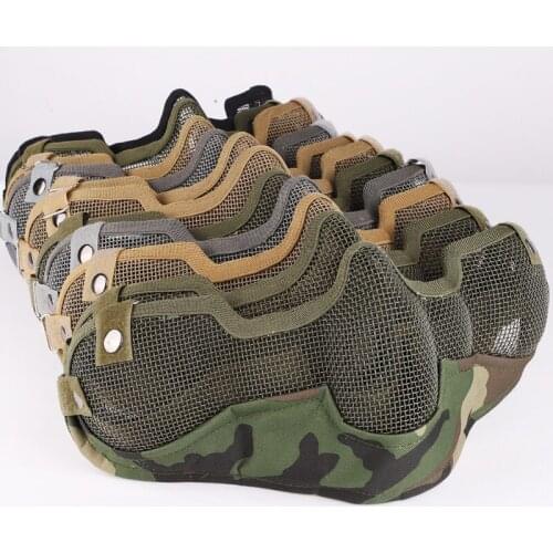 1pcs Steel Ear protection half face Mesh mouth nose ACU CP Military fans outdoor protection Sportswear