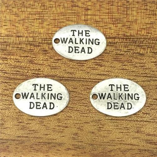 10pcs Walking dead Antique Silver color Accessories DIY Manufacture Bracelet Necklace Accessories Pendant 24x17xmm
