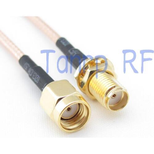 2PCS 20INCH RP SMA male to SMA female jack RF adapter connector 50CM Pigtail coaxial jumper cable RG316 extension cable
