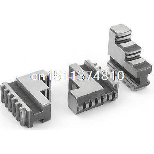 3 Pcs 8mm Width Slot Lathe Hard Inside Chuck Jaws Gray