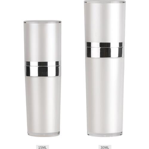 300pcs/lot 15ML 30ML Press Pump White Acrylic Bottles Skin Care Liquid Lotion Cream Plastic Cosmetic Containers Packaging