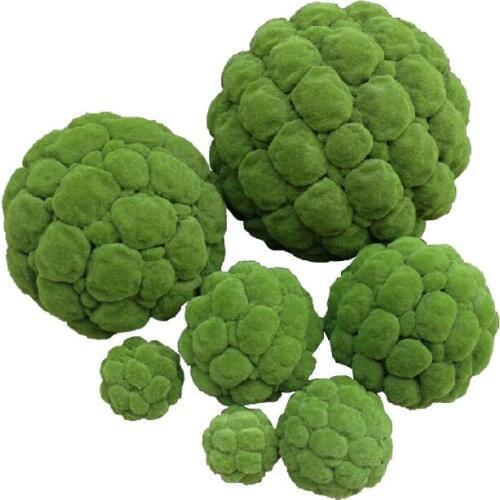 5 Size Round Artificial Grass Ball Simulation Plant Moss Ball Fake Moss Stone Home Party Wedding Decor for Christmas