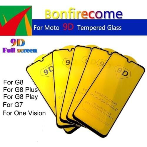 50Pcs\lot 9D Curved Tempered Glass For Motorola Moto G8 Play Plus G8Plus G8Play Screen Protector For Moto One Vision Full Film