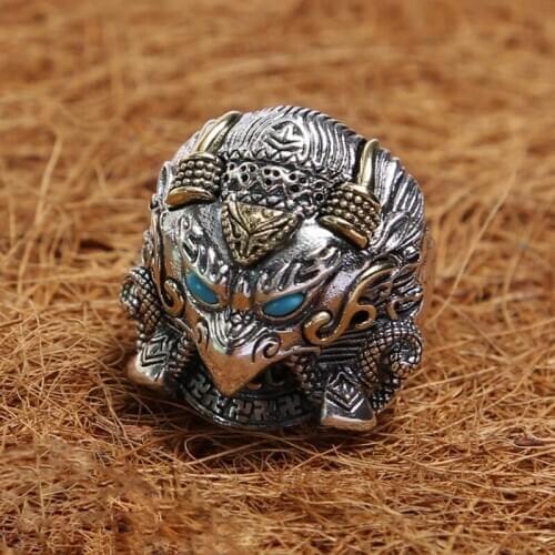 925 STERLING SILVER Mens eagle punk Jewelry Ring jewelry A1632