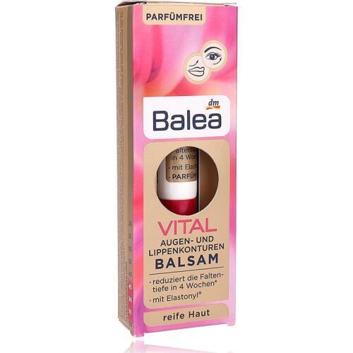 Balea Vital Baobab Extract Eyes Lips Serum Hyaluronic Acid Eye Cream for Mature Skin 40 Years Dark circles Fine Wrinkles Lines