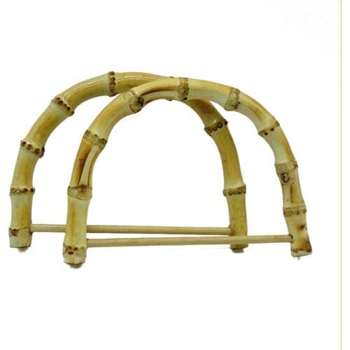 1Pc D Shape Bamboo Bag Handles Diy Making Bags Accessories Handmade Handbag Handle Replacement Brown Tote Bag Handles for Lady