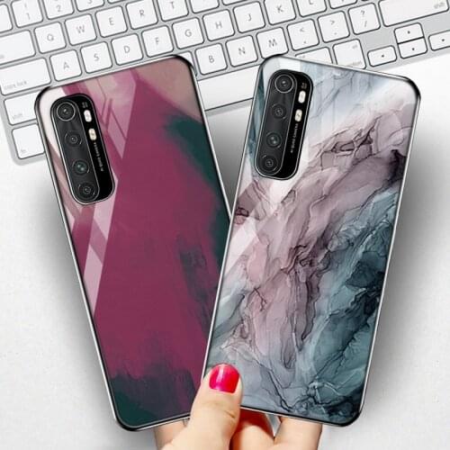 Tempered Glass Case For Xiaomi Mi Note 10 Lite Cases Luxury Marble Watercolor Fundas Xiaomi Mi 10T Pro 11 Mi10 Ultra 10 T Cover